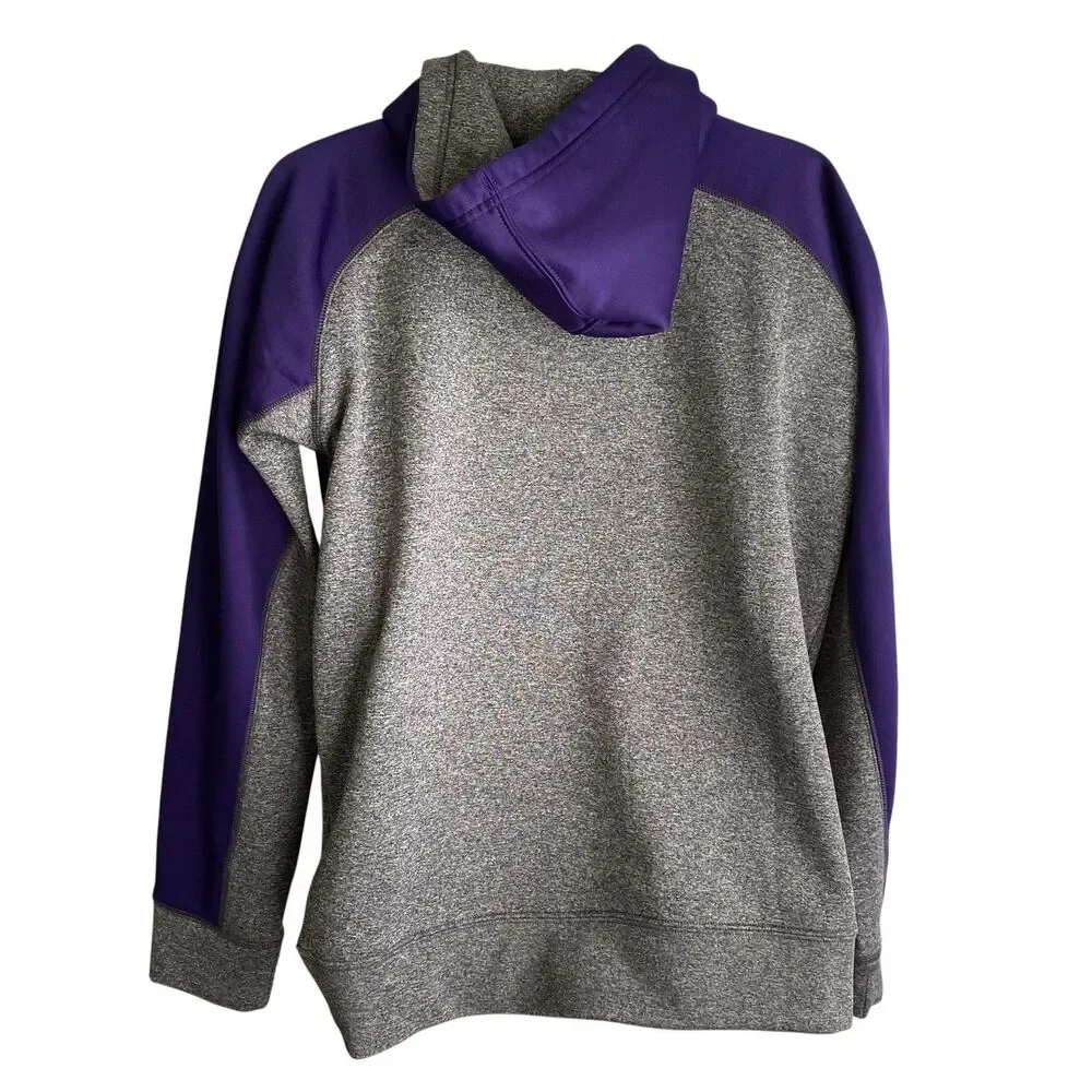 LSU Tigers Hoodie Mens Medium Gray NCAA Football Knights Apparel Sweatshirt - Picture 6 of 9